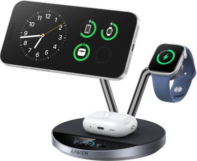 Зарядные устройства ANKER Wireless 3-in-1 MagGo 25W AirCool Dock Stand black B25X7G11
