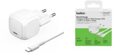 Зарядка Belkin USB-C PD20W PPS PD3.1 + cable USB-C to USB-C 1.0m WCA009KQ1MWH-B6