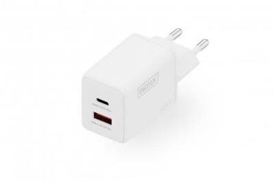 Зарядные устройства Digitus 1xUSB-C + 1xUSB PD45W GaN white DA-10302