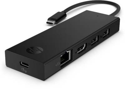 Разветвитель HP Хаб USB 3.0 ->HDMI/USB2.0x2/USB-C PD/Ethernet Hub BR1U3AA
