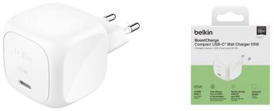 Зарядка Belkin USB-C PD65W GaN PPS white WCA011KQWH