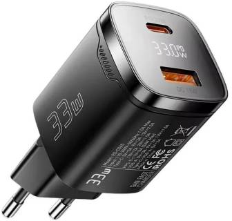 Зарядные устройства ESSAGER 1xUSB-C + 1xUSB 33W GaN black ECT33W-GMB01-Z