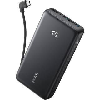 Дополнительные внешние аккумуляторы ANKER 20000mAh 22.5W Built-In USB-C Cable Black A110EH11