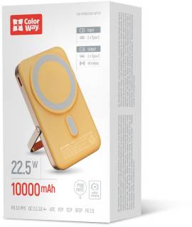 Дополнительные внешние аккумуляторы ColorWay 10 000 mAh PD/22.5W, 15W MagSafe & Watch Wireless CW-PB100LPA2Y-WPDD