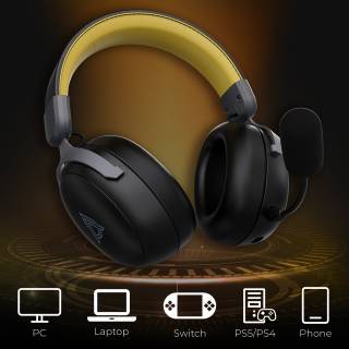 Наушники Ajazz AHM08 MAX 3-Mode Black AHM08-MAX-BGY