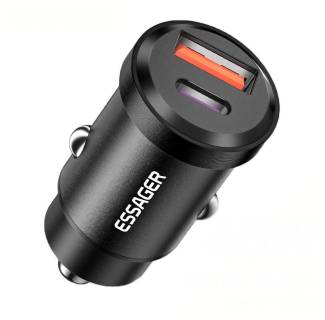 Зарядные устройства ESSAGER 1xUSB + 1xUSB-C 45W black ECCAC45-TL01-Z