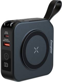 Дополнительные внешние аккумуляторы ENERGIZER Magnetic Wireless 10000mAh 20W PD, AC зарядка, QI/ QM10001AC