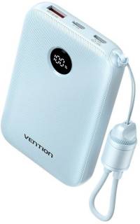 Дополнительные внешние аккумуляторы Vention 10000mAh 22,5W Fast Charging, USB-A, 2xUSB-C Blue FKAL0-C