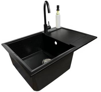 Мойки Adamant Horizon Medium чорний + змішувач та дозатор 4824296104503