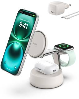 Зарядные устройства Belkin UltraCharge Pro Wireless 3-in-1 25W sand WIZ040KQSD