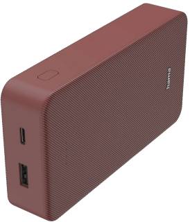 Павербанк HAMA 20000mAh, 15W/5V/3A, USB-C, USB-A, red 00201717
