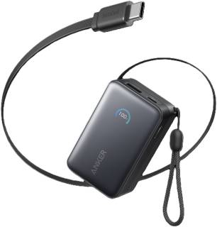 Дополнительные внешние аккумуляторы ANKER 10000mAh Nano 45W Built-In USB-C Cable Black A1638H11