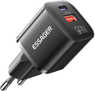 Зарядка ESSAGER 1xUSB + 1xUSB-C PD20W GaN ECTAC-HMB01-P