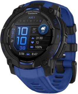 Часы Garmin Instinct 3, 45mm, AMOLED, Black with Bolt Blue Ban 010-02936-03