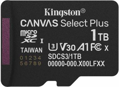 Карта памяти Kingston 1TB microSDXC class 10 UHS-I U3 V30 A1 Canvas Sele SDCS3/1TBSP