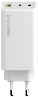 Зарядные устройства ColorWay C101B GaN Mini 100W PD PPS 2xUSB-C + USB-A white CW-CHS061PD-WT