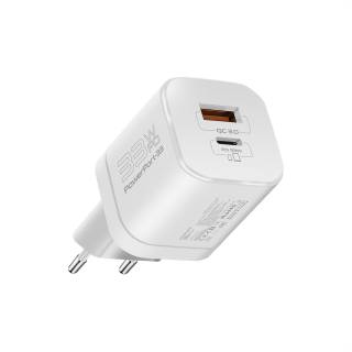 Зарядные устройства Promate 33W USB-C + USB-A powerport-33.white