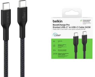 Кабель Belkin USB-C to USB-C 1.0m 240W black CAB025HQ1MBK
