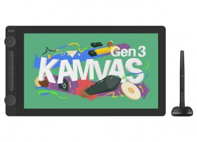 Графический планшет Huion Kamvas 16 Gen3 Black + рукавичка GS1563