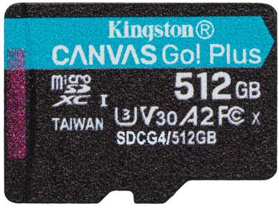 Карта памяти Kingston 512GB microSDXC сlass 10 UHS-I U3 V30 A2 Canvas Go SDCG4/512GBSP