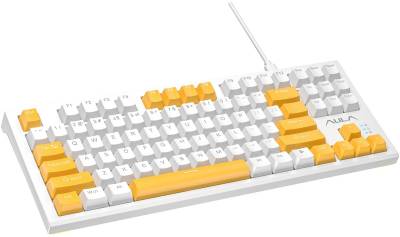 Клавиатура Aula F3032 White keycaps plus 21 Yellow keys KRGD Brown 6948391201757
