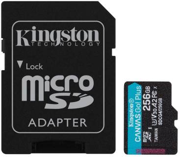 Карта памяти Kingston 256GB microSDXC сlass 10 UHS-I U3 V30 A2 Canvas Go SDCG4/256GB
