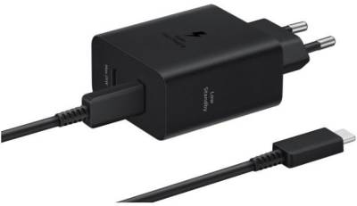Зарядные устройства Samsung 50W 2xUSB-С + cableUSB-C to USB-C 1.8m black EP-T5020XBEGEU
