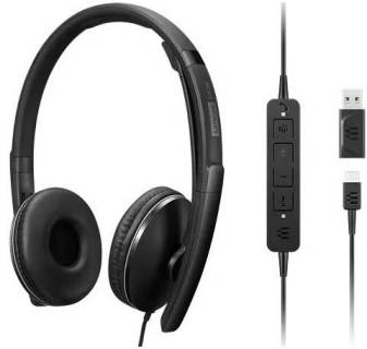 Наушники Lenovo Wired ANC Headset Gen 2 (Teams) Black 4XD1M45627
