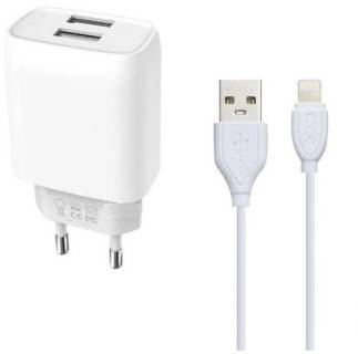 Зарядка XO L57 2.4A/2USB + lightning XO-L57-LGHT