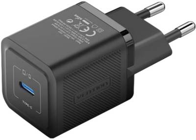 Зарядные устройства Vention 1xUSB-C PD20W GaN + cable USB-C to USB-C black TZ-FEPB0-EU-01