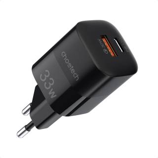 Зарядные устройства Choetech GaN USB-A/USB-C 33W QC3.0/PD/PPS PD5006-EU-BK