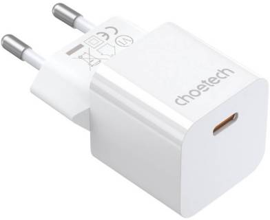 Зарядные устройства Choetech GaN USB-C 20W QC3.0/PD/PPS PD5010-EU-WH