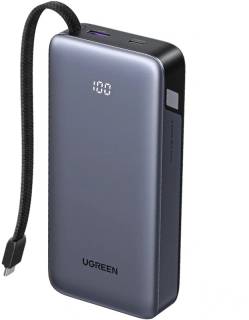 Дополнительные внешние аккумуляторы Ugreen 20000mAh 45W with Built-in Cable 55988B