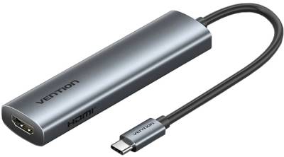 Разветвитель Vention USB-C 5-in-1 HDMI + USB 3.0 + USB 2.0 + USB-C 2.0 TGLHB