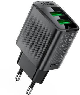 Зарядные устройства ACEFAST 2xUSB 12W A86 black 6974316283270