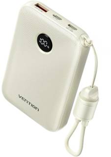 Дополнительные внешние аккумуляторы Vention 10000mAh 22,5W Fast Charging, USB-A, 2xUSB-C Beige FKAN0-C