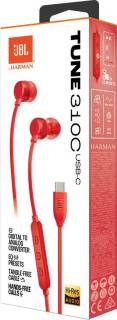 Наушники JBL Tune 310C USB-C Red JBLT310CRED