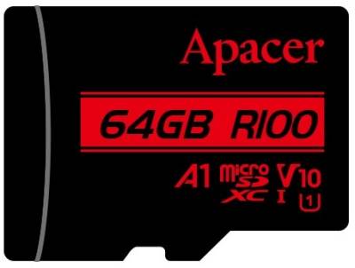 Карта памяти Apacer 64GB microSD class 10 UHS-I V10 A1 AP64GMCSX10UB-RA
