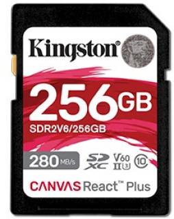 Карта памяти Kingston 256GB SDXC class 10 UHS-II U3 Canvas React Plus SDR2V6/256GB