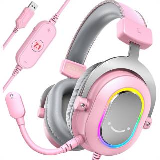 Наушники Fifine H6 RGB 7.1 Pink H6P