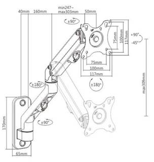 Настенные крепления Gembird MA-WA1-02