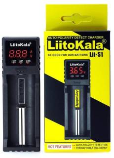 Зарядка LiitoKala 1 Slot, LCD дисплей, Li-ion/Ni-MH/Ni-Cd/AA/ААA/AAA Lii-S1