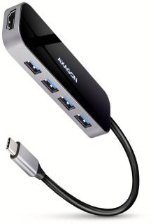 Разветвитель AXAGON USB-C 6-in-1 to 4xUSB-A 5Gbps + 1xUSB-C PD100W + H HMC-6H4A