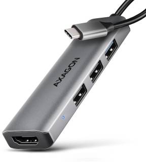 Разветвитель AXAGON USB-C to 3xUSB-A + HDMI 0.15m gray HMC-H3A