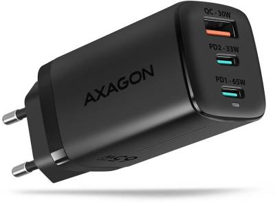 Зарядные устройства AXAGON 1xUSB + 2xUSB-C 65W QC4+ PD3.0 PPS black ACU-DPQ65