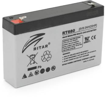 Аккумуляторная батарея Ritar AGM RT680G, 6V-8Ah