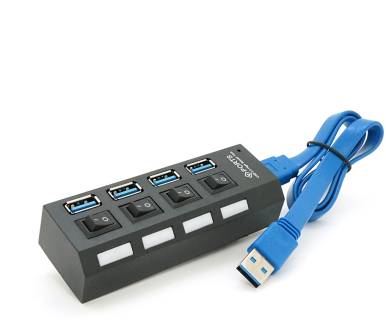 Разветвитель VOLTRONIC USB 3.0 to 4xUSB with switches YT-3H4S/1TB