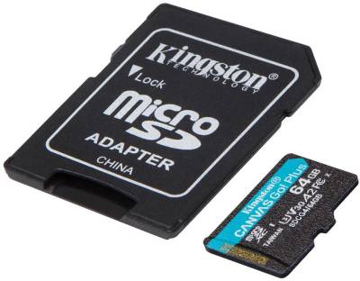 Флеш-карта Kingston 64GB microSDXC сlass 10 UHS-I U3 V30 A2 Canvas Go SDCG4/64GB