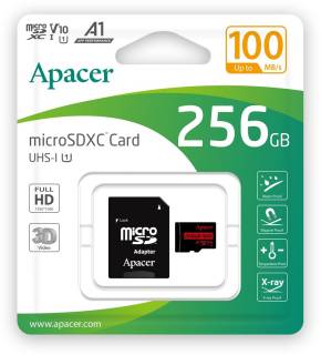 Флеш-карта Apacer 256GB microSDXC class 10 UHS-I V10 A1 AP256GMCSX10UB-R