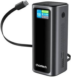 Дополнительные внешние аккумуляторы Choetech 20000mAh, PD/130W, QC, AFC , TFT, pass-through cha B815C